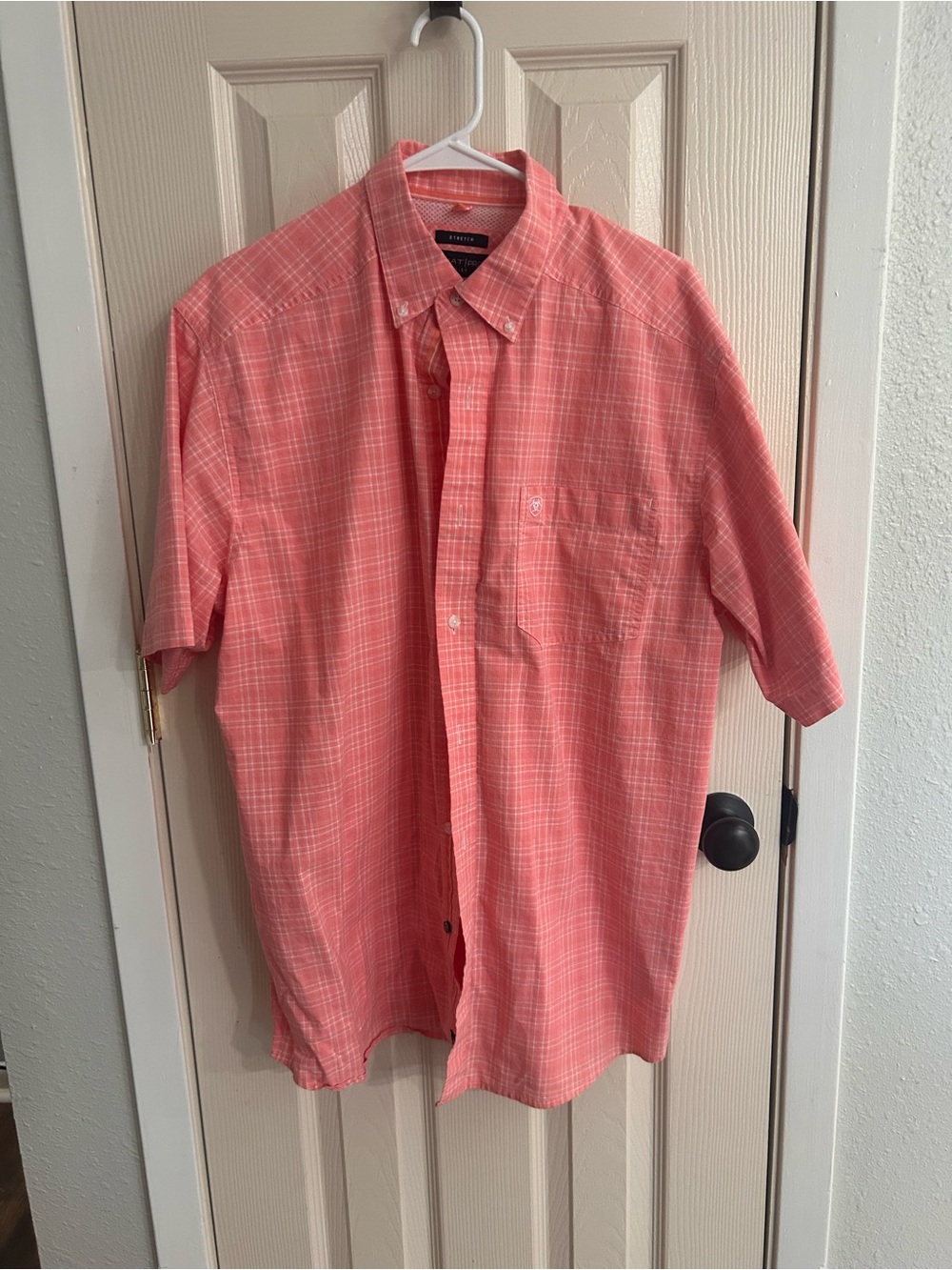 Ariat Coral Plaid Short-Sleeve Button-Up Shirt- Stretch, Pro Series